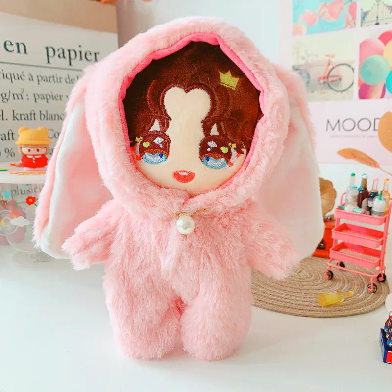 

Doll Clothes for 20cm EXO Baby Plush Doll's Clothes Lovely rabbit jumpsuitsToy Dolls Accessories for Korea Kpop EXO idol Dolls