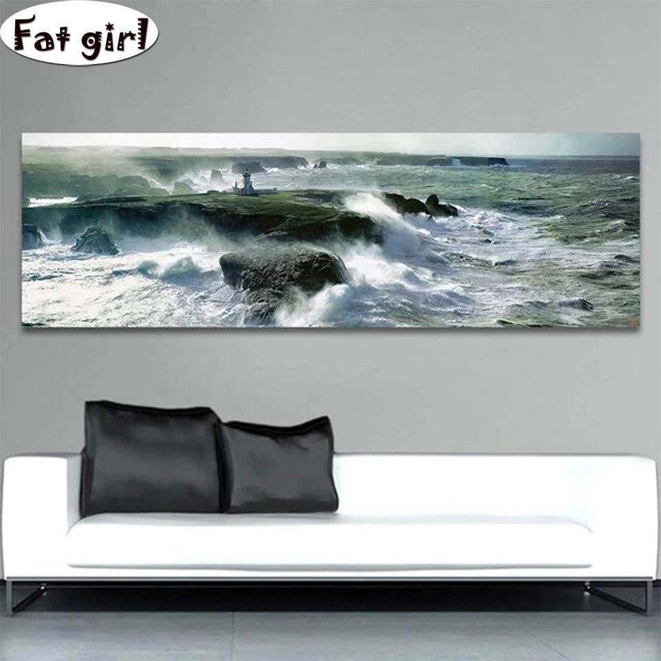 

5d алмазная живопись с изображением морского побережья, Морского Пейзажа, полная вышивка крестиком, квадратная/круглая вышивка