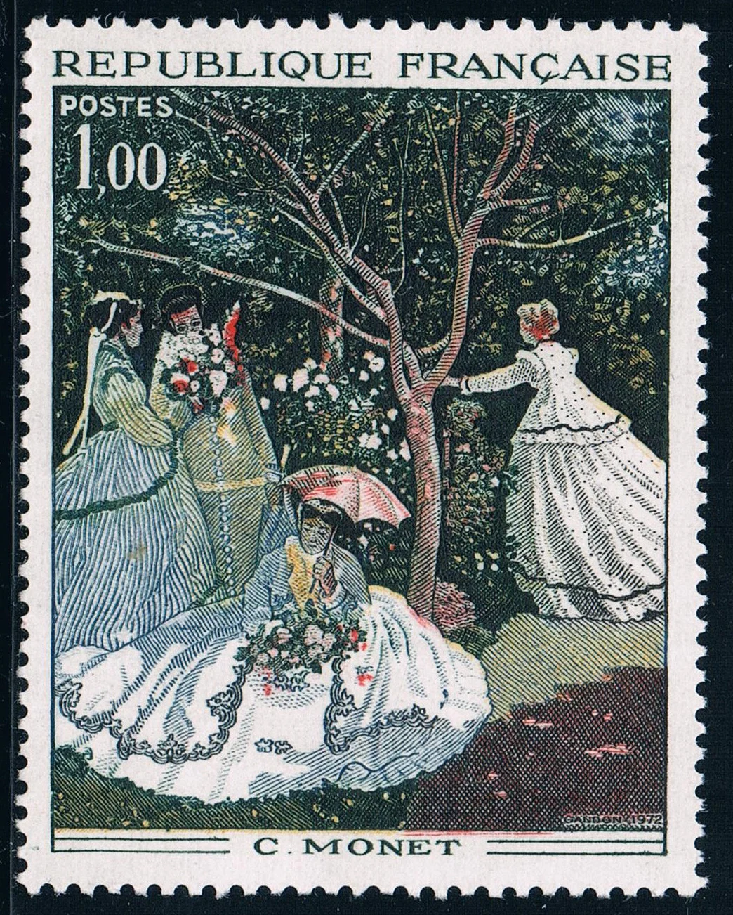 FR3039 Французский штамп 1972 художественная серия монета картина &quotЖенщины в