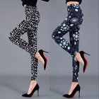 Леггинсы женские демисезонные в горошек, повседневные спортивные штаны с алмазным принтом, брюки для спортзала