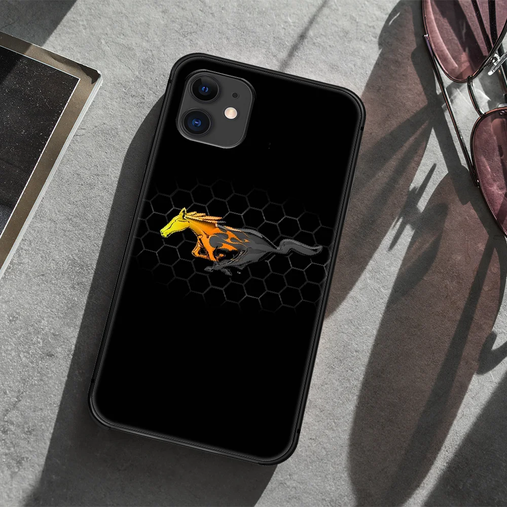 

mustang Sports car Phone Case Cover Hull For iphone 5 5s se 2020 6 6s 7 8 12 mini plus X XS XR 11 PRO MAX black Waterproof