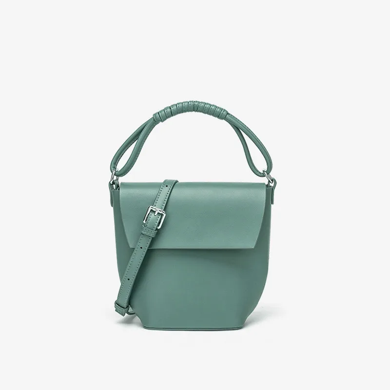 Сумка-ведро из натуральной кожи для женщин натуральная кожа простой стиль