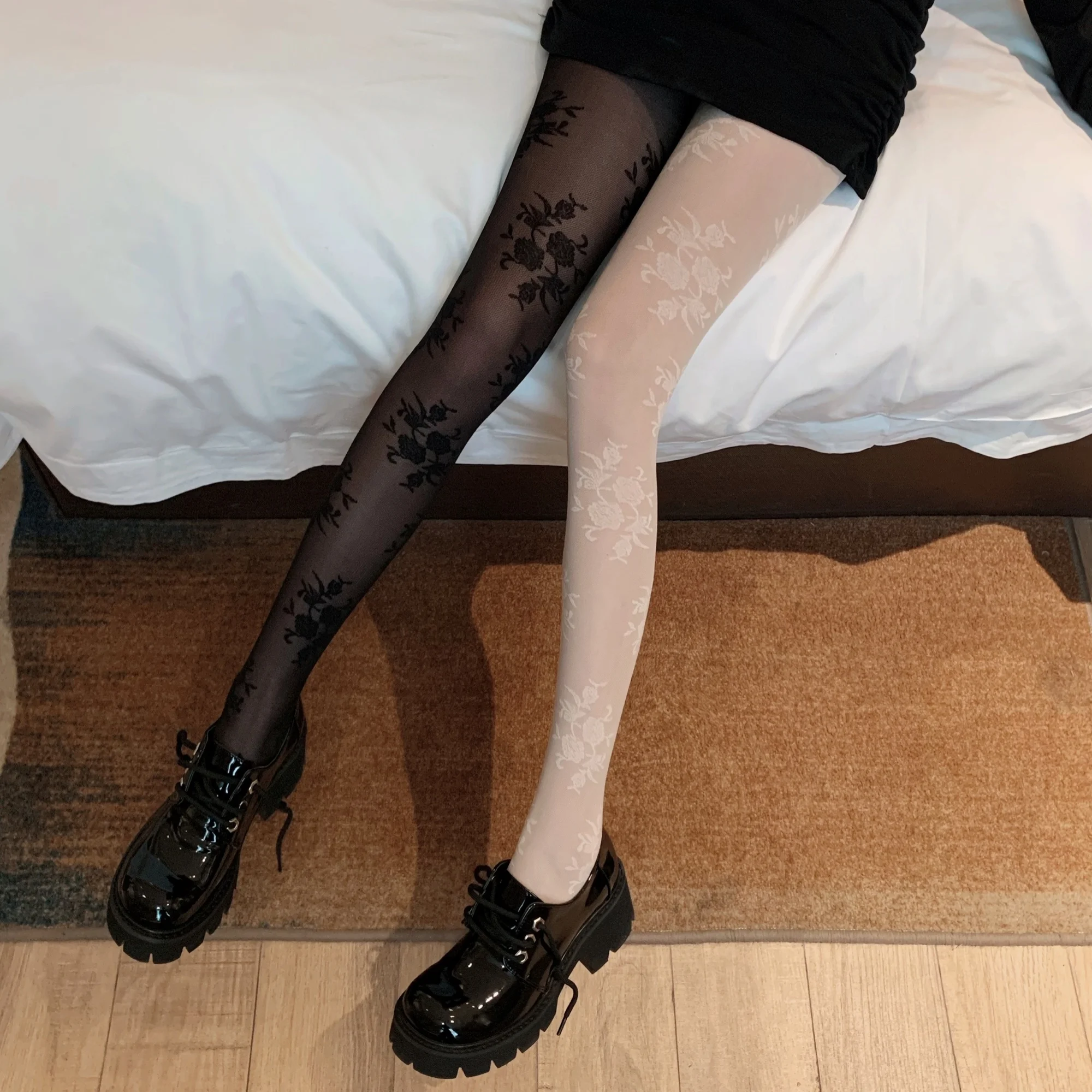 

Sexy pink stockings feminine autumn and thin black opaque winter tights 2020 new elastic leg give shape to socks