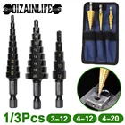 Сверло ступенчатое из быстрорежущей стали с титановым покрытием, 3-124-124-20 мм, 13 шт.