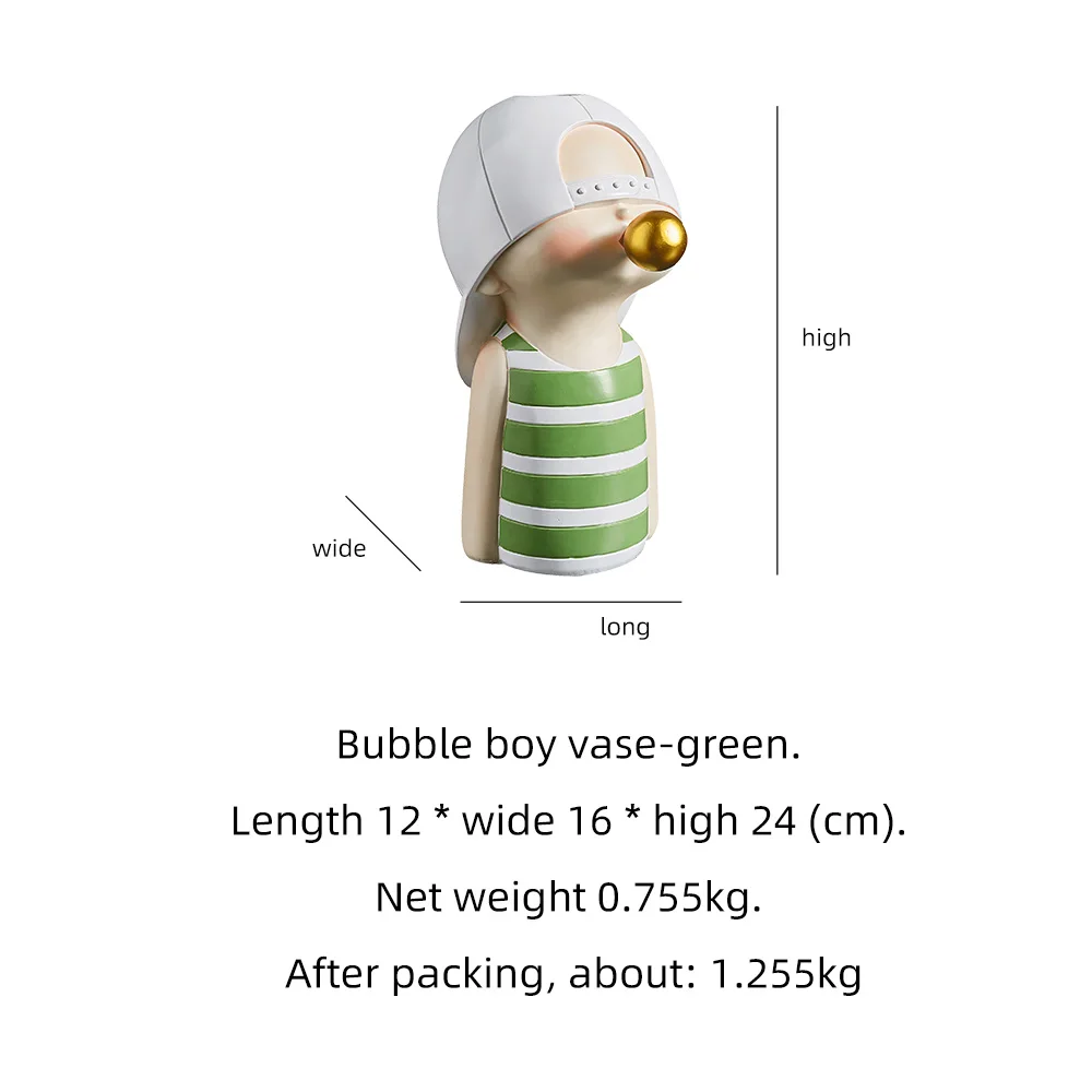 

Nordic Home Decoration Resin Flower Vase Boy and Girl Vase Tabletop Living Room Decor Plant Pots Decorative Household Vase Decor