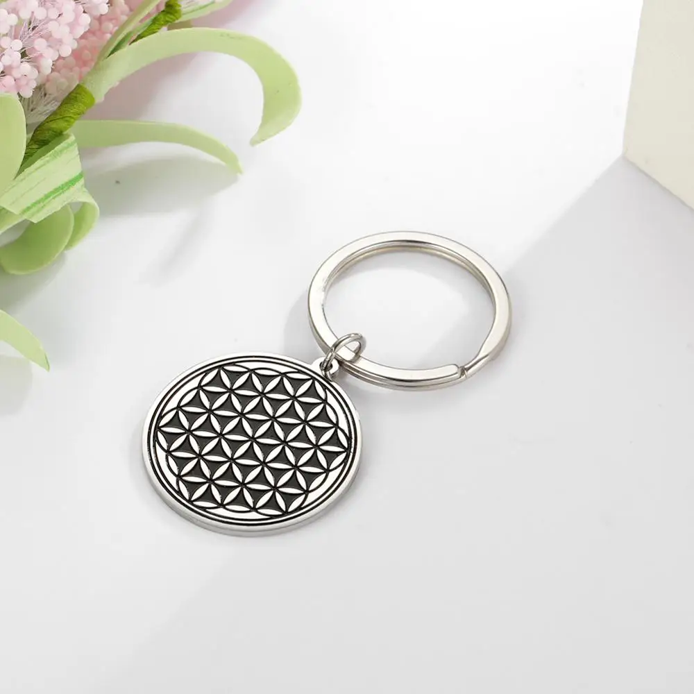 Брелок для ключей My Shape цветок жизни брелок из нержавеющей стали круглые