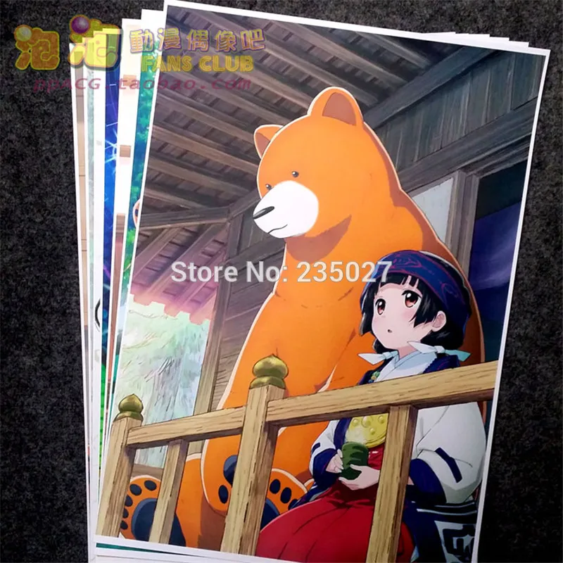 8 pcs/set Anime Girl Meets Bear poster Machi Amayadori Kumamiko wall pictures room stickers toys for gift | Игрушки и хобби
