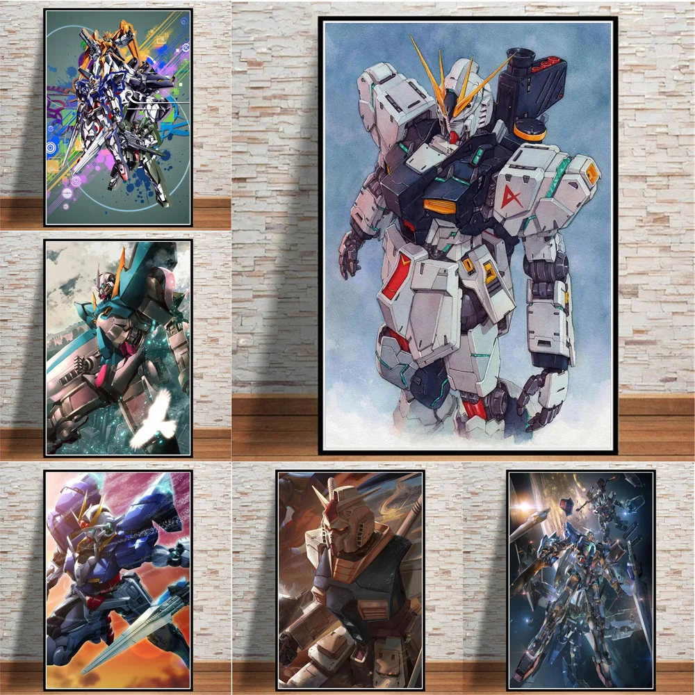 

Japanese Classic Anime Gundam Cartoon Posters And Prints Robot Warrior Canvas Wall Art Painting For Kids Room Picture Decoration