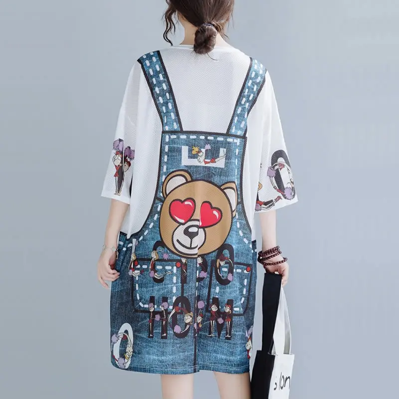 Женское повседневное свободное летнее платье 2020 женские длинные топы с круглым