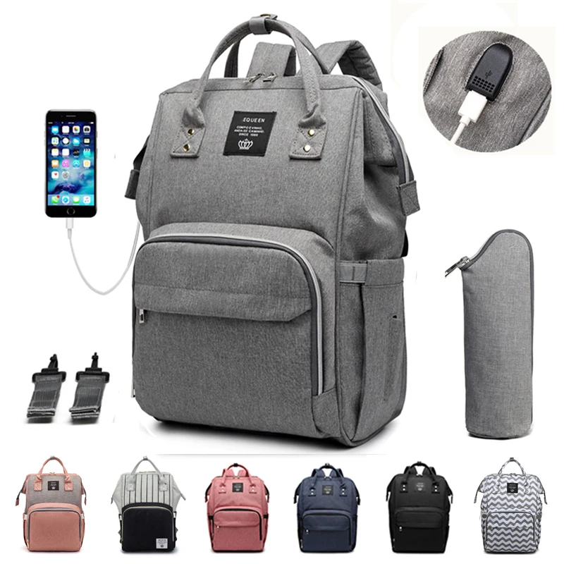 Модная сумка для подгузников мам водонепроницаемая с USB коляской дорожный рюкзак