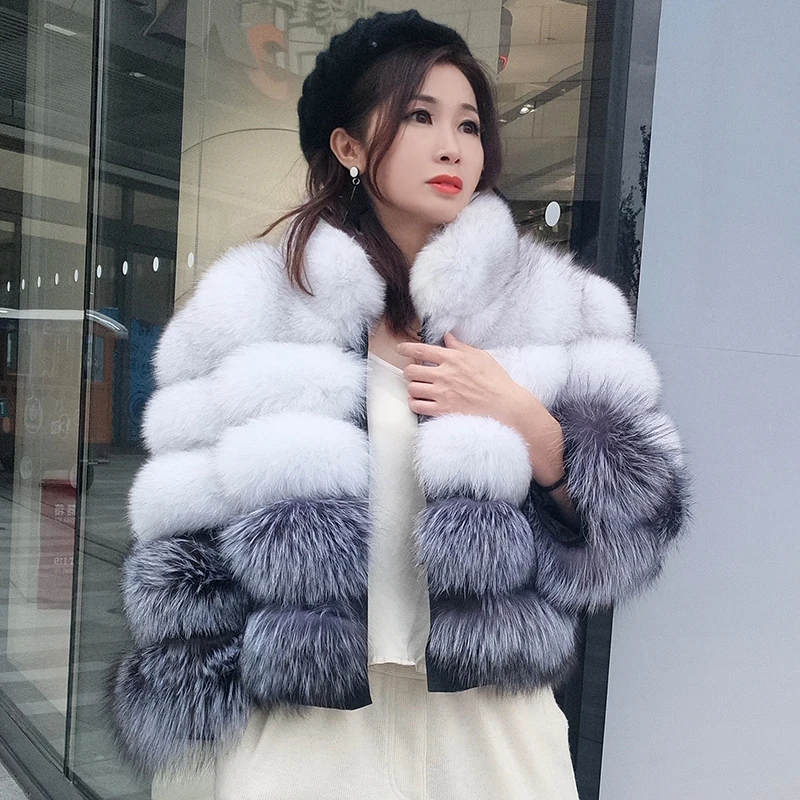 MAOMAOKONG 2022 New Real Fur Coat Women Winter Natural Silver Fox Fur Jacket Luxury Vest Leather Female Clothes