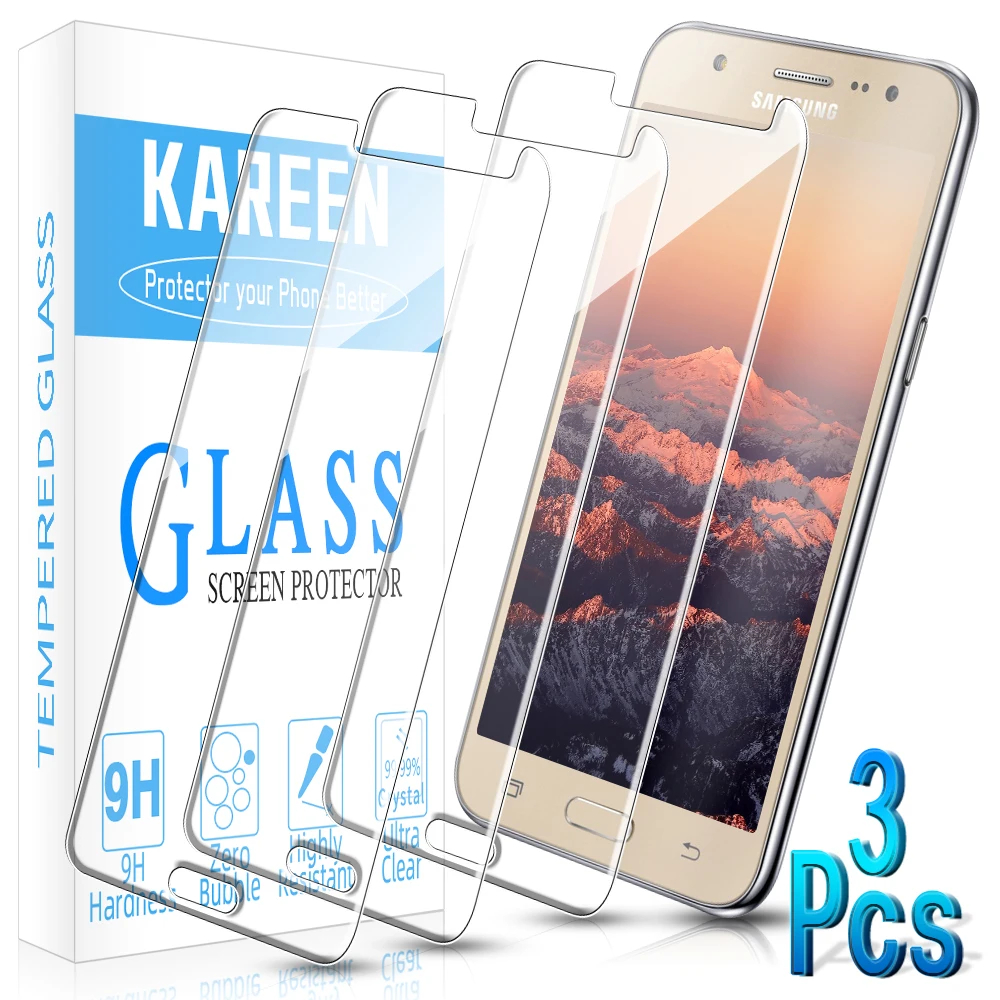 Закаленное стекло KAREEN (3 шт.) для Samsung Galaxy J8 J7 Prime 2 Pro Nxt V Duo Max J6 Plus J5 J4 защита
