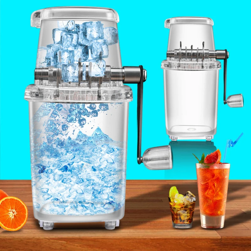 

Ice Crusher Manual Shaver Ice Chopper Slushies Smoothies crushing tool Fried ice machine Transparent DIY children snack