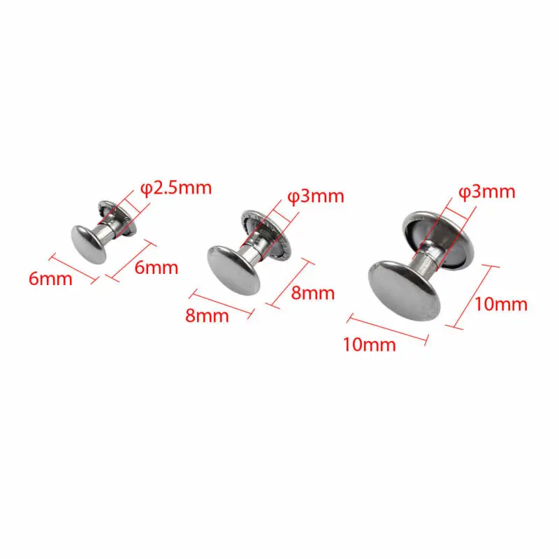 

300sets Metal Single Layer Rivets Studs Round Rapid Spike for Leather Craft Bag Belt Garment Shoes Pets Collar Decor