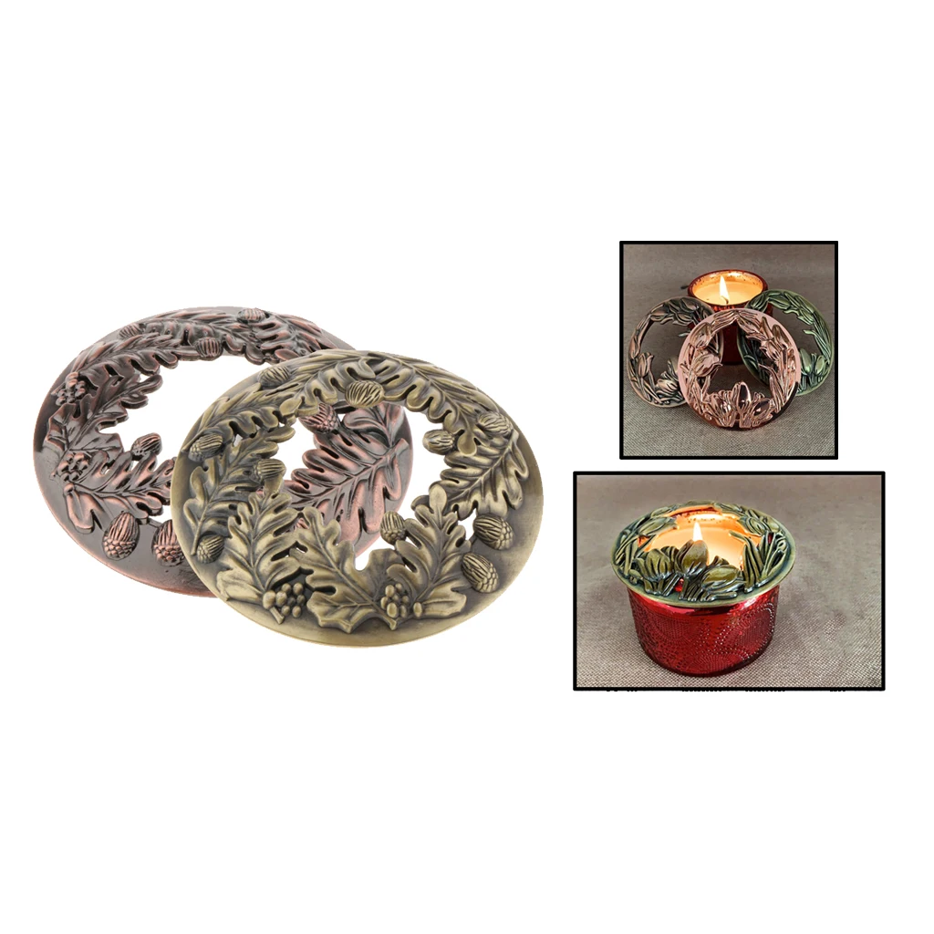 

Vintage Design Candle Toppers Candle Lids Jar Candle Accessories Shades, with Sculped Leaves Exquisite Lid
