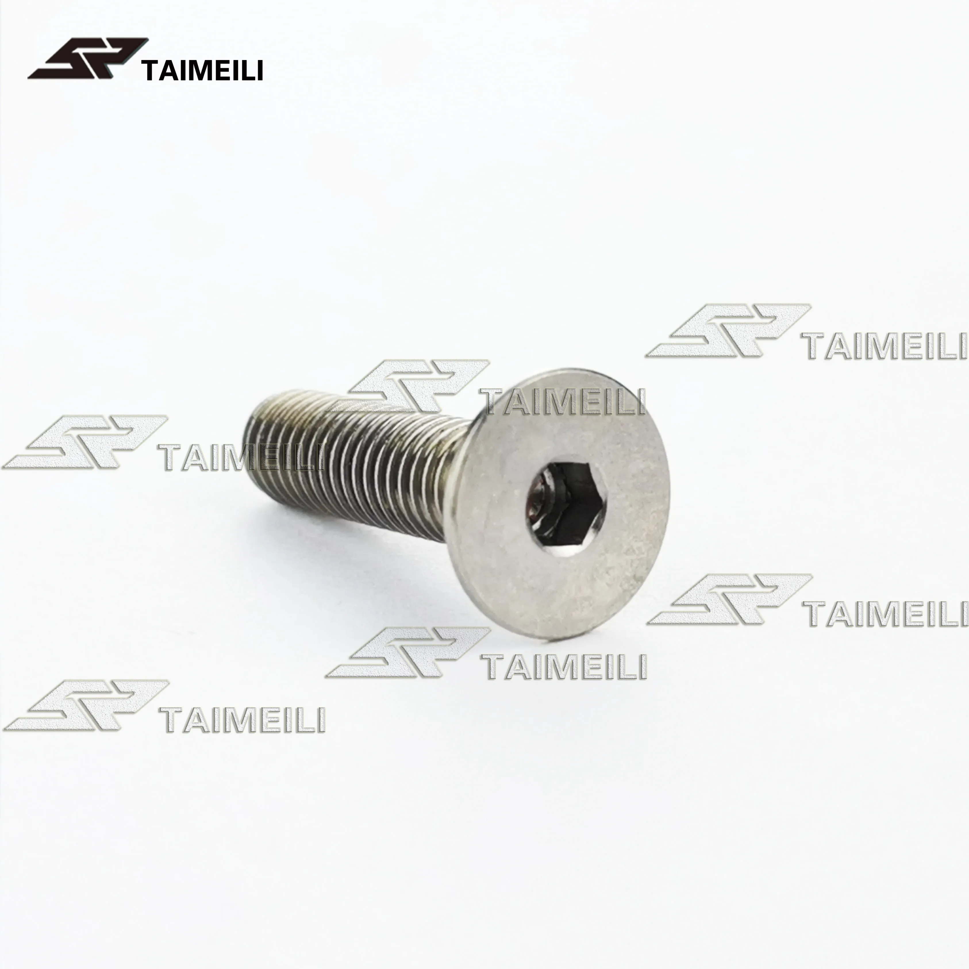 Серебристый Titanium Болты с потайной головкой M5X10/12/1520/25 мм потайной болты из титанового сплава шестиугольный рукава titanium винты GR5 велосипеда - Цвет: Серебристый