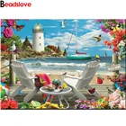 5D квадратнаякруглая Алмазная вышивка море Маяк стул Алмазная мозаика продажа Сделай Сам Алмазная Живопись Вышивка крестом полностью Стразы