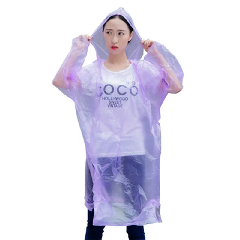 Взрослый прозрачный и утолщенный одноразовый дождевик с 10 шт походный набор