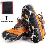 10 teeth steel ice gripper spike for shoes anti slip hiking climbing snow spikes crampons cleats chain claws grips boots cover