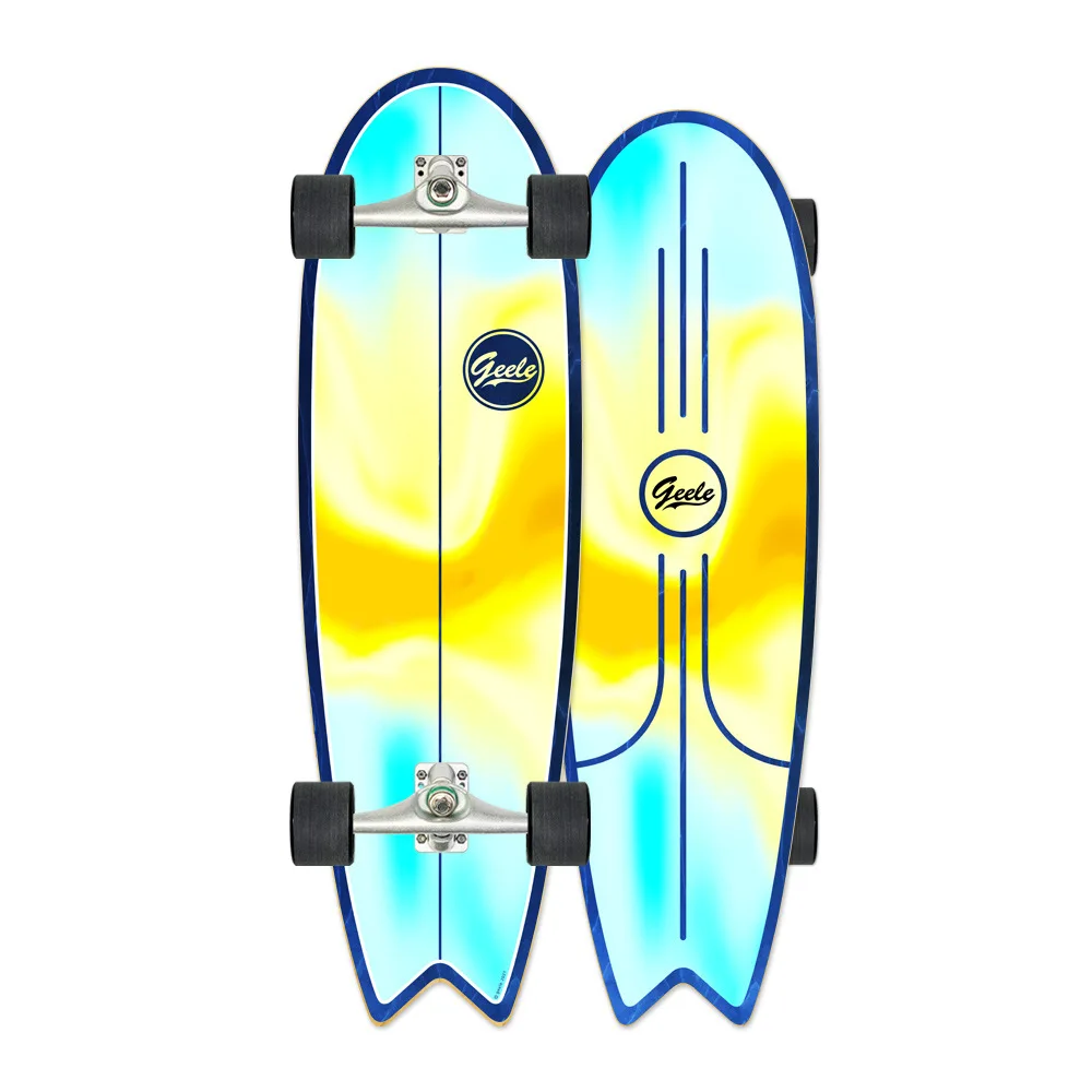 

Geele 33 Inch Land Surfboard CX4 Swallowtail Skateboard Free Kicking for Adult Beginner Ski Practice