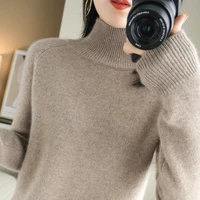 turtleneck cashmere women sweaters solid casual long sleeve knitted jumper female bottoming pullover sweaters autumn winter