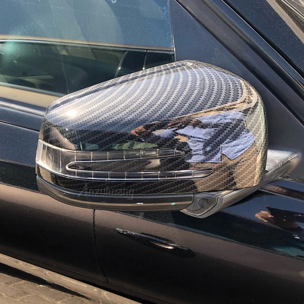 

Боковые зеркальные крышки для Mercedes Benz W176 W246 W212 W204 C117 X156 X204 W221 C218 A B C E S CLA GLA GLK, черные, замена