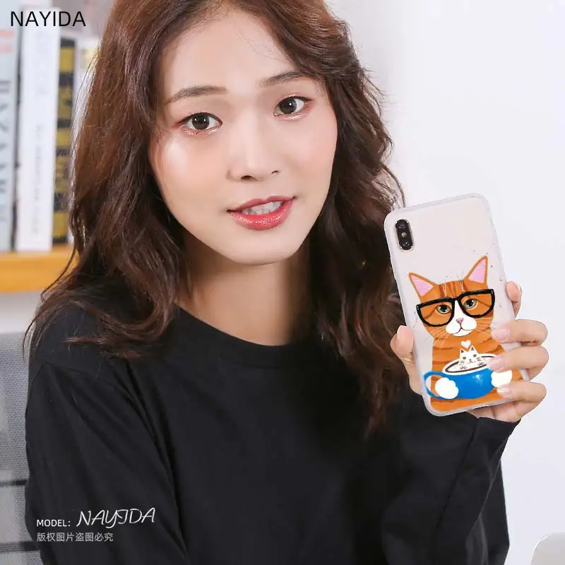 Soft Case For Xiaomi 11 10 8 A2 A3 Cc9 Lite Mi Pro 9se A1 6X 5X Cover Cute Coffee Milk Drink Cat | Мобильные телефоны и
