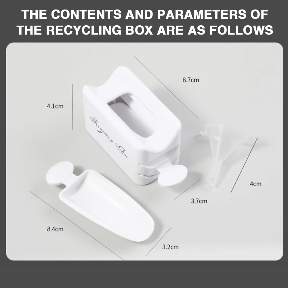 

Manicure Powder Recycling Storage Box Portable Infiltration Powder Container Double Layer French Powder Box Nail Tool