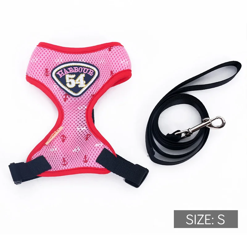 Жилет шлейка для собак мягкая сетка шлейки маленьких средних кошек нагрудный