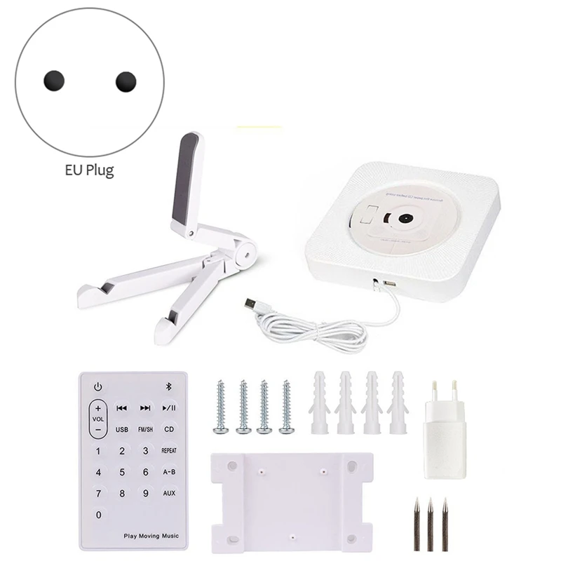 CD плеер настенный Bluetooth FM радио USB MP3 с пультом дистанционного управления