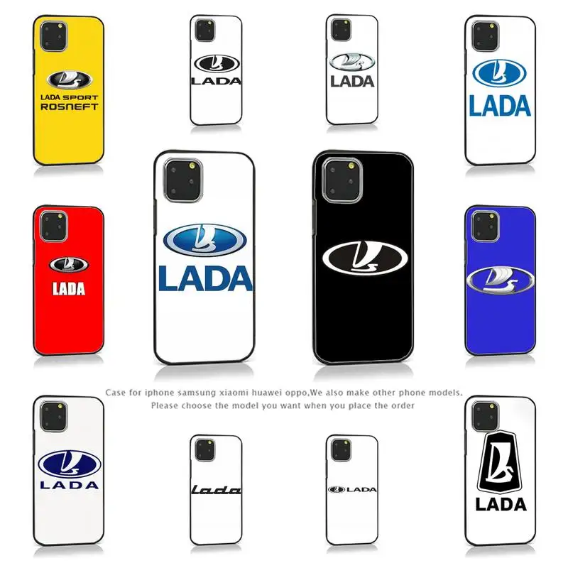 

black white lada-Car Logo Phone Case for iPhone 7 8 11 12 Pro X XS Max XR Samsung A S 10 20 50 Plus pro funda