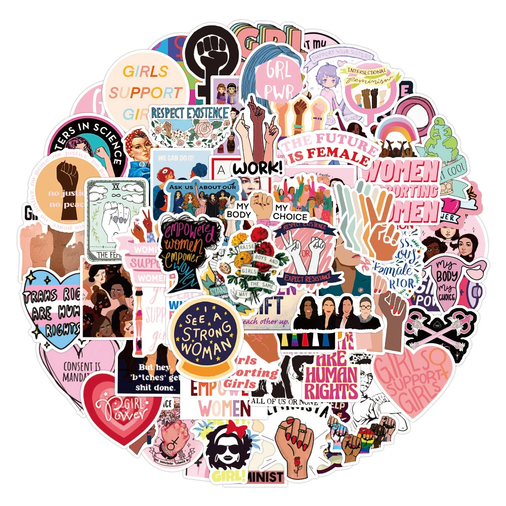 1050100pcs feminist cartoon forced girl stickers skateboard laptop phone suitcase waterproof graffiti sticker decal kid toy free global shipping