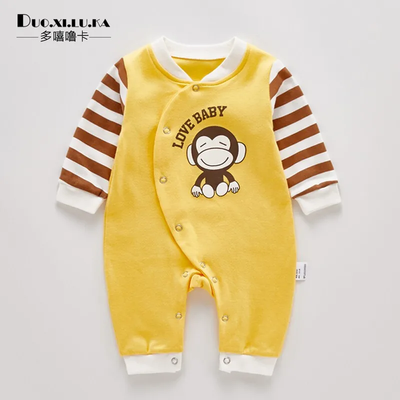 Детские комбинезоны из 100% хлопка одежда с длинными рукавами для младенцев