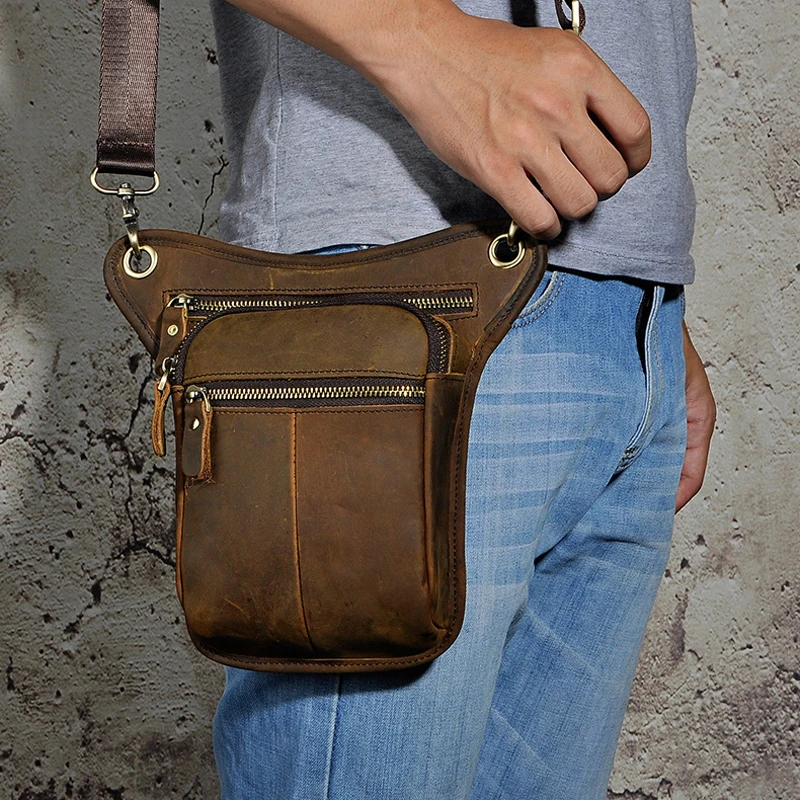 Поясная Сумка из натуральной воловьей кожи для мужчин забавные дорожные сумочки