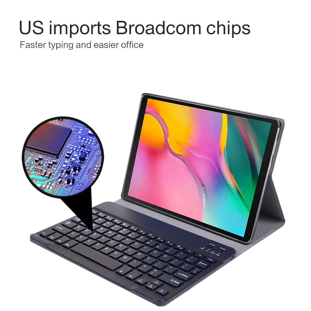 

1 Pcs Keyboard for Samsung Galaxy Tab A7 10.4-inch Keyboard Case Synthetic Leather Stand Function Removable Wireless Keyboard