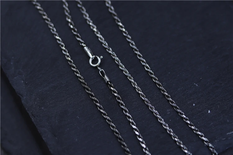 

925 Sterling Silver Necklace Men's and women's 2mm width long sweater chain necklace Thai silver Fine Jewelry