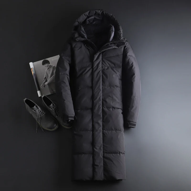 Мужская куртка пуховик на 90% утином пуху Корейская уличная теплая зима 2019|Мужские