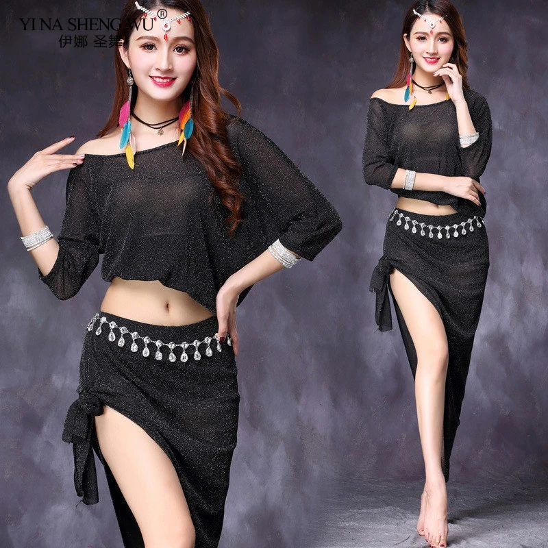 

Eastern Oriental Belly Dance Costume Set Cropped Top short Skirt for Women Belly Dancing Clothes Bellydance Indian Suit WearNew