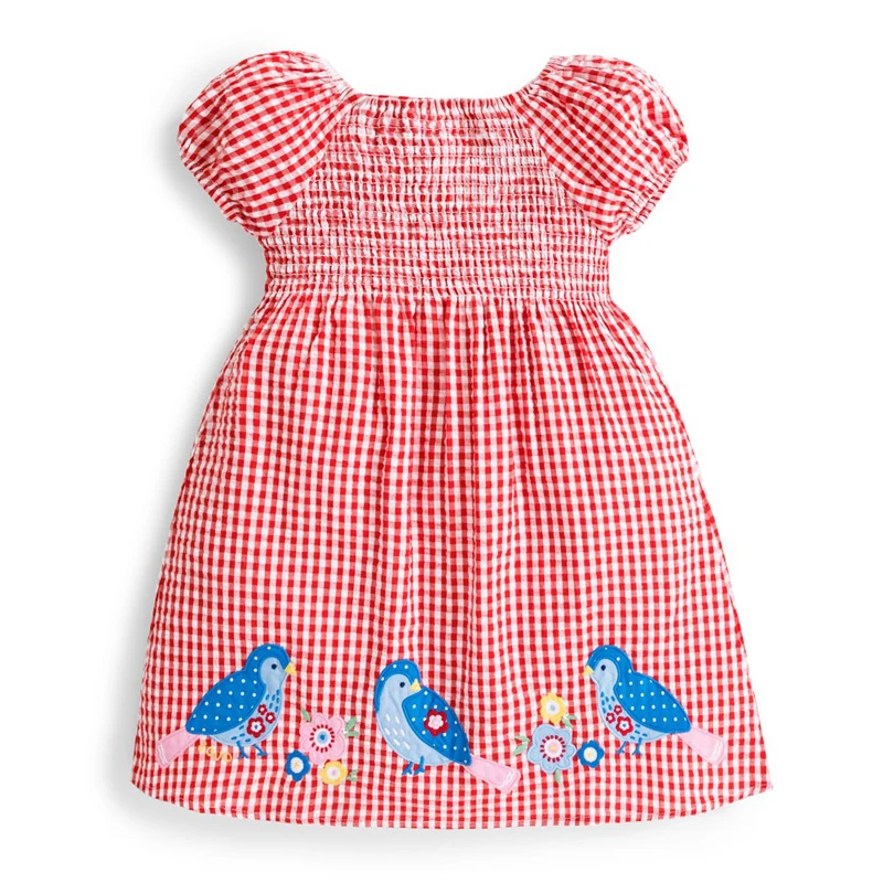 Little maven Dress Лето Животное Аппликация Девушки одеваются для детской одежды Хлопок Детей Платье Принцессы Единорог Детское Платье - Цвет: S0674 same picture