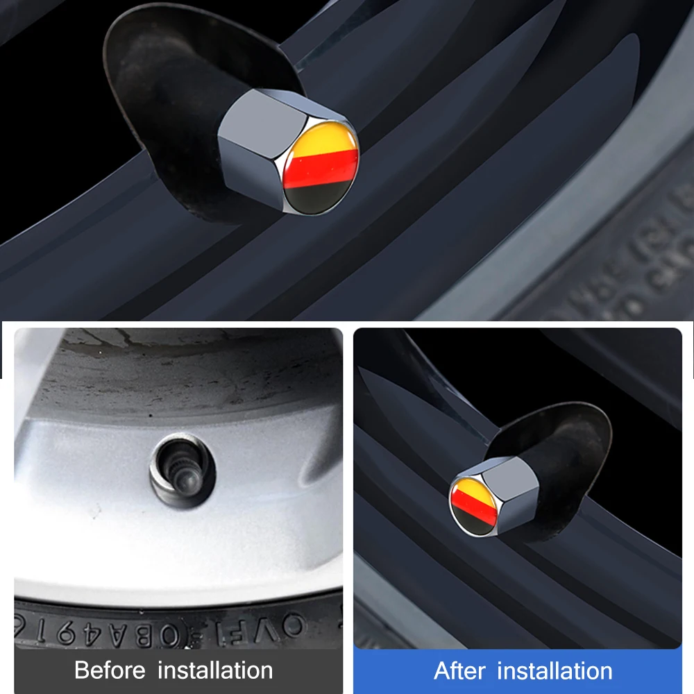1 комплект Противоугонный колпачок из цинкового сплава с немецким флагом на