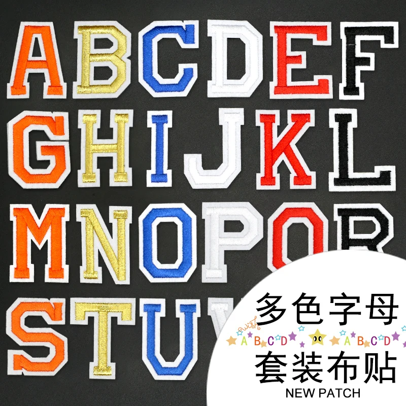 26 шт./лот нашивки с железными буквами для одежды логотип железная нашивка на