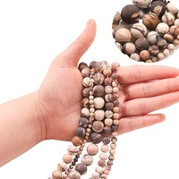 1 strand 4 6 8 10 mm natural matte australia zebra stones round loose spacer beads for jewelry making diy necklace needlework