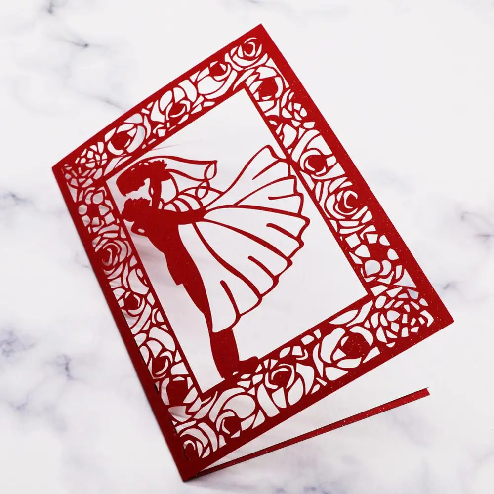 20 шт./лот Новая красивая лазерная резка для свадьбы Пригласительные Открытки