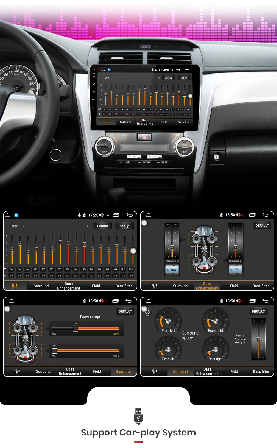 Junsun V1 pro 4G+ 64G CarPlay DSP Android 8,1 автомобильный Радио Мультимедиа стерео плеер gps для Toyota Camry 8 50 55 2011- 2Din DVD