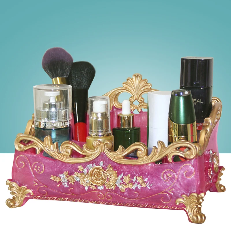 

European Creative Cosmetic Storage Box Jewelry Box Living Room Bedside Remote Control Finishing Box Princess Storage Box