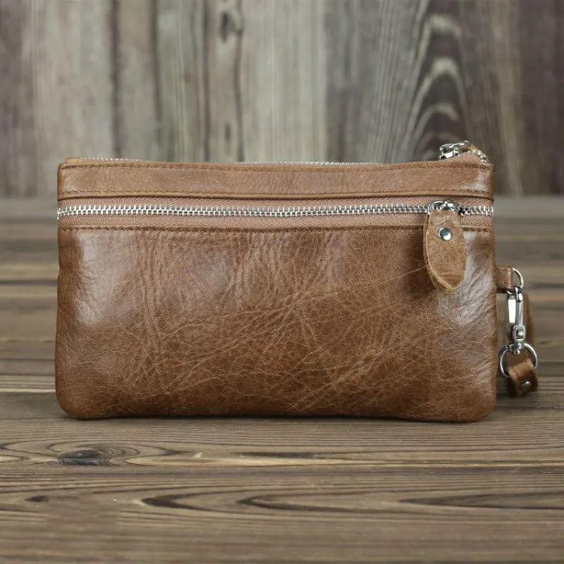 Женский кошелек для ключей Johnature многофункциональный из воловьей кожи с