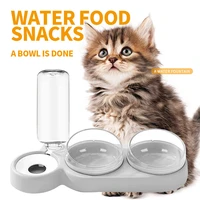 double bowl neck protector automatic drinking cat bowl dog bowl supplies feed and bowls storage cats pet products pet bowl