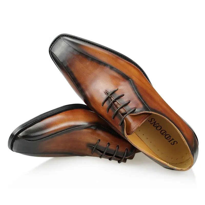 

2021 New Mens Workplace Business Shoe Genuine Leather Flowers Formal Model Fashion Show Pointed British shoelace Daily mem Shoes