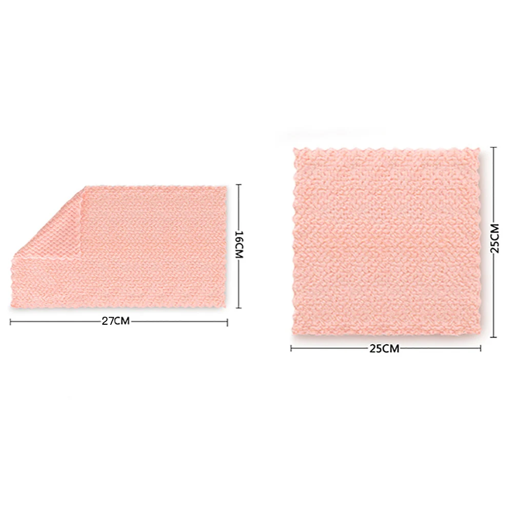 

5pcs Super Absorbent Microfiber Kitchen Dish Cloth Hand Towel Clean Cloth Sink Wipe Non Stick Oil Cleaning Rags Kichen Tools