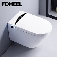 FOHEEL Elongated Remote Controlled Toilet Smart Toilet One-Piece Intelligent Toilet Wall Hanging WC Bathroom Toilets